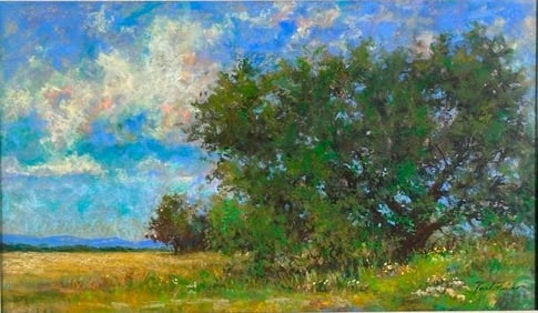 Paul Friske Pastel, Summerfield, Texas, Landscape