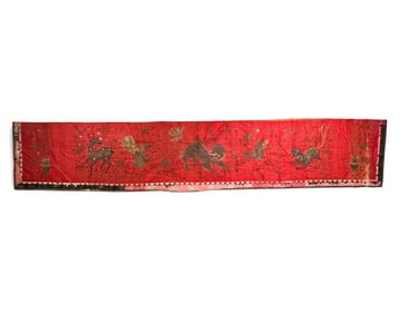 Chinese Silk Embroidery Textile Panel, Late 19thc.