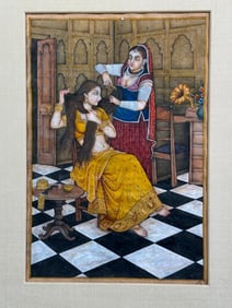 Indian Miniature Painting in Mughal Style, Modern