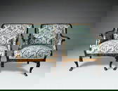 Fortuny Upholstered Art Deco Club Chairs, Danish