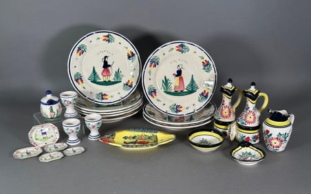 Assorted Lot of Henriot Quimper Tablewares
