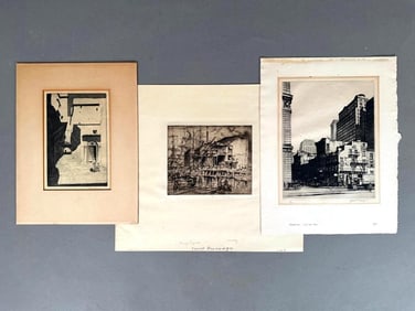Three Etching Revival Works; Chamberlain, Warlow and Brangwyn