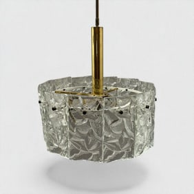 Kinkeldy Brass and Cast Glass Chandelier, c.1960's