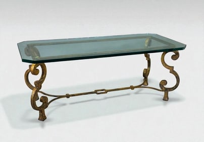 Wrought Iron Coffee Table Attributed to Gilbert Poillerat