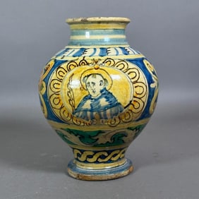 Italian Majolica Apothecary Vase, 17thc.