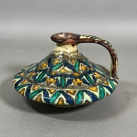 Tunisian Glazed Ceramic Oil Ewer