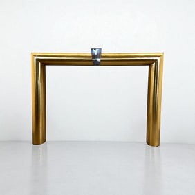 Modern Brass and Chrome Fireplace Mantel
