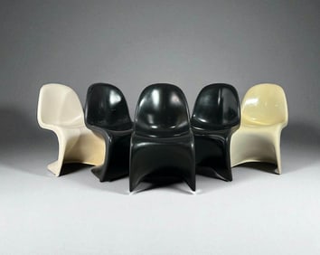 Five Vintage Verner Panton for Herman Miller 'Panton' Chairs, ca. 1970's