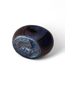Sasanian Banded Agate Stamp Seal c. 300-600 AD