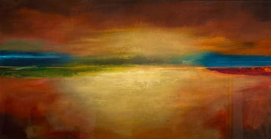 Patrick Kelly Oil on Paper, "Faultline V"