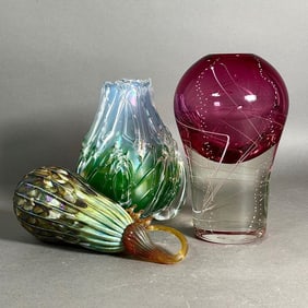 Three Assorted Art Glass Works, Mark Sudduth, Jack Pine and Another