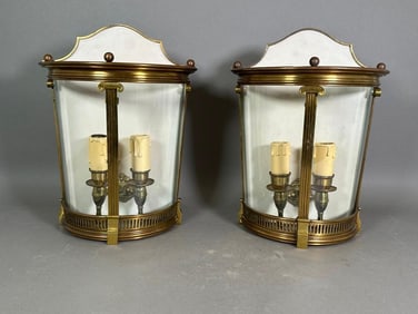 Pair of Neoclassical Lantern Wall Sconces