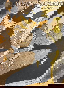 After Henri de Toulouse Lautrec, "Le Divan Japonais": After Henri de Toulouse Lautrec (French 1864-1901 ) "Le Divan Japonais," after the original of 1892, lithograph in colors, edition Stedelijk Museum, Amsterdam. Dimensions: 31 x 23.75 in. sheet size.