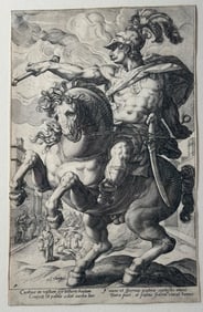 After Hendrik Goltzius, Engraving, "Marcus Curtius on Horseback"
