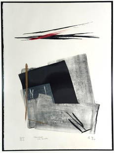 Toko Shinoda Lithograph, "Cherished": Toko Shinoda (Japanese 1913-2021) "Cherished," 1998, lithograph with hand coloring and metallic ink on paper, signed in pencil in Japanese and dated lower right, titled and signed in pencil lower