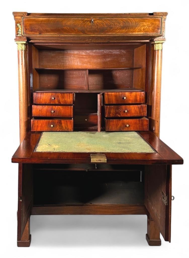 French Empire Mahogany Secretaire Abattant, c.1830 (1 of 19)