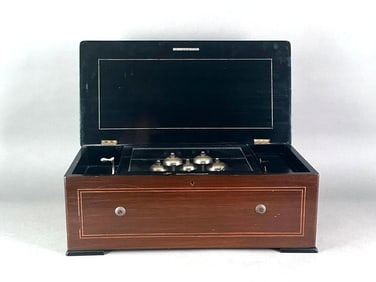 A Swiss Cylinder Musical Box, Late 19thc.