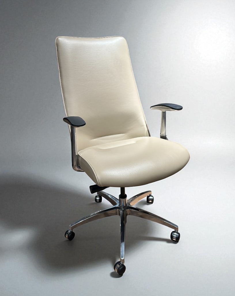 HBF Dove High Back Swivel Leather Upholstered Executive Chair (1 of 7)