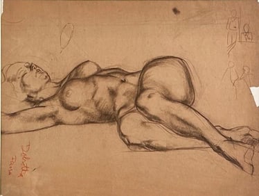 Edward Dobrotka Charcoal Drawing, "Frosh"