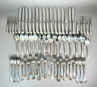 Assembled Christofle, English and American Silver Flatware Service