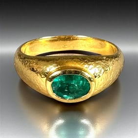 Zambia Emerald 18K Gold Ring