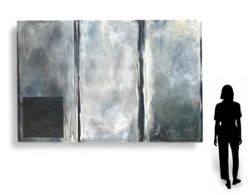 Enormous Patrick Kelly Acrylic on Canvas Triptych