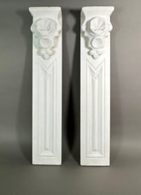 Two Carved Thassos Marble Panels