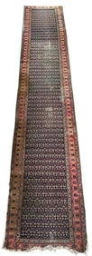 Antique Senneh Wool Runner, 15'11 x 3'