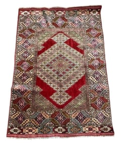 Semi Antique Persian Silk Shiraz Carpet 5' x 3'10"