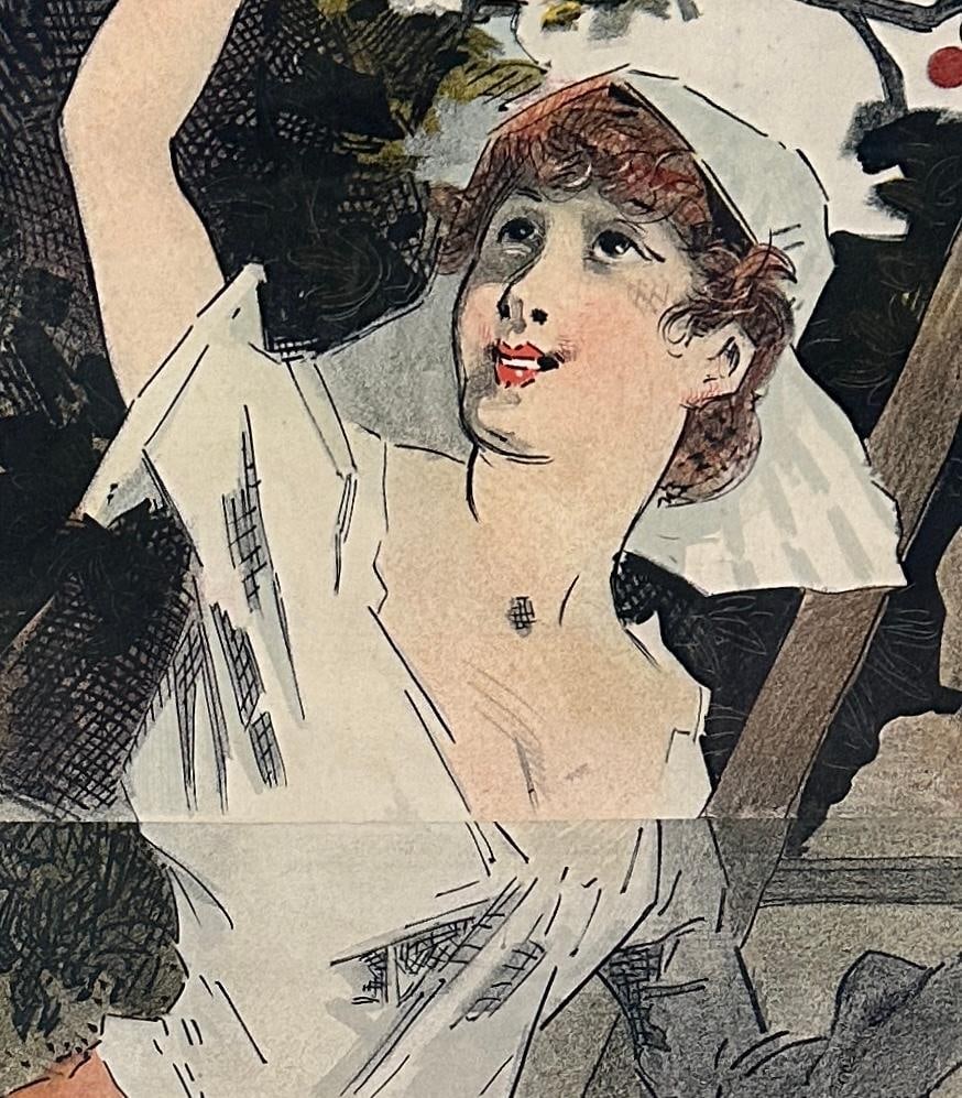 Antique Lithographed Advertising Poster, "Bigarreau Mugnier" by Jules Cheret ca. 1895 - 4