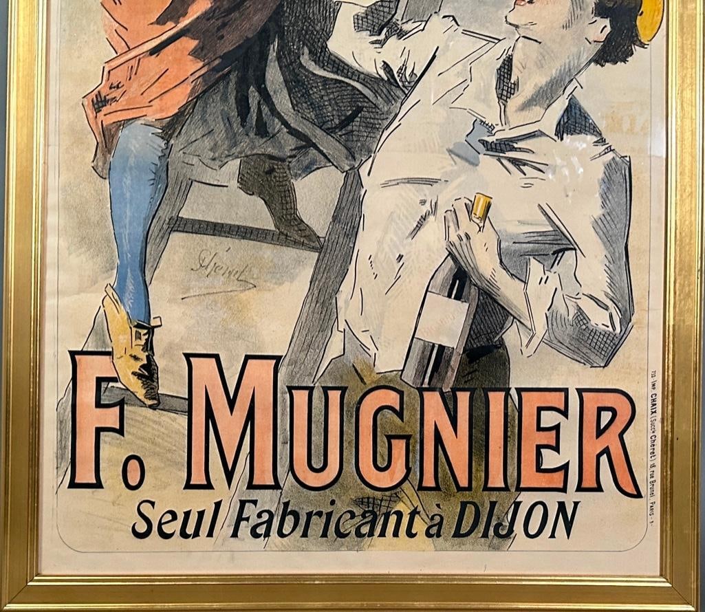 Antique Lithographed Advertising Poster, "Bigarreau Mugnier" by Jules Cheret ca. 1895 - 6