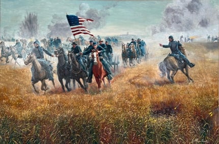Morton Kunstler Oil, "Dilger at Gettysburg"