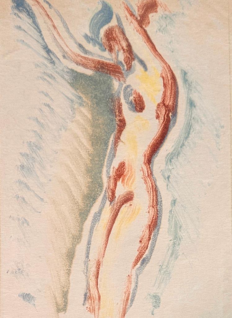 John Czosz Lithograph, "Nude Action": John Czosz (American 1897-1969) "Nude Action," lithograph in colors, signed in pencil lower right, titled lower left. Loose sheet, unframed. Dimensions: 9.25 x 6.5 in, image size, 