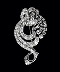 Vintage Platinum and Diamond Brooch