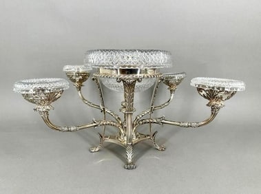 Matthew Boulton Silver and Crystal Epergne, Birmingham, 1817