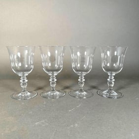 Four Baccarat Provence Pattern Crystal Water Goblets