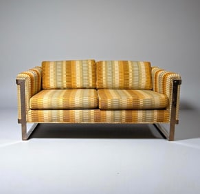 Milo Baughman Chrome Sofa For Two