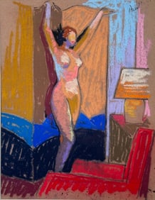 20thc. California School, Signed Paul, Nude Posing