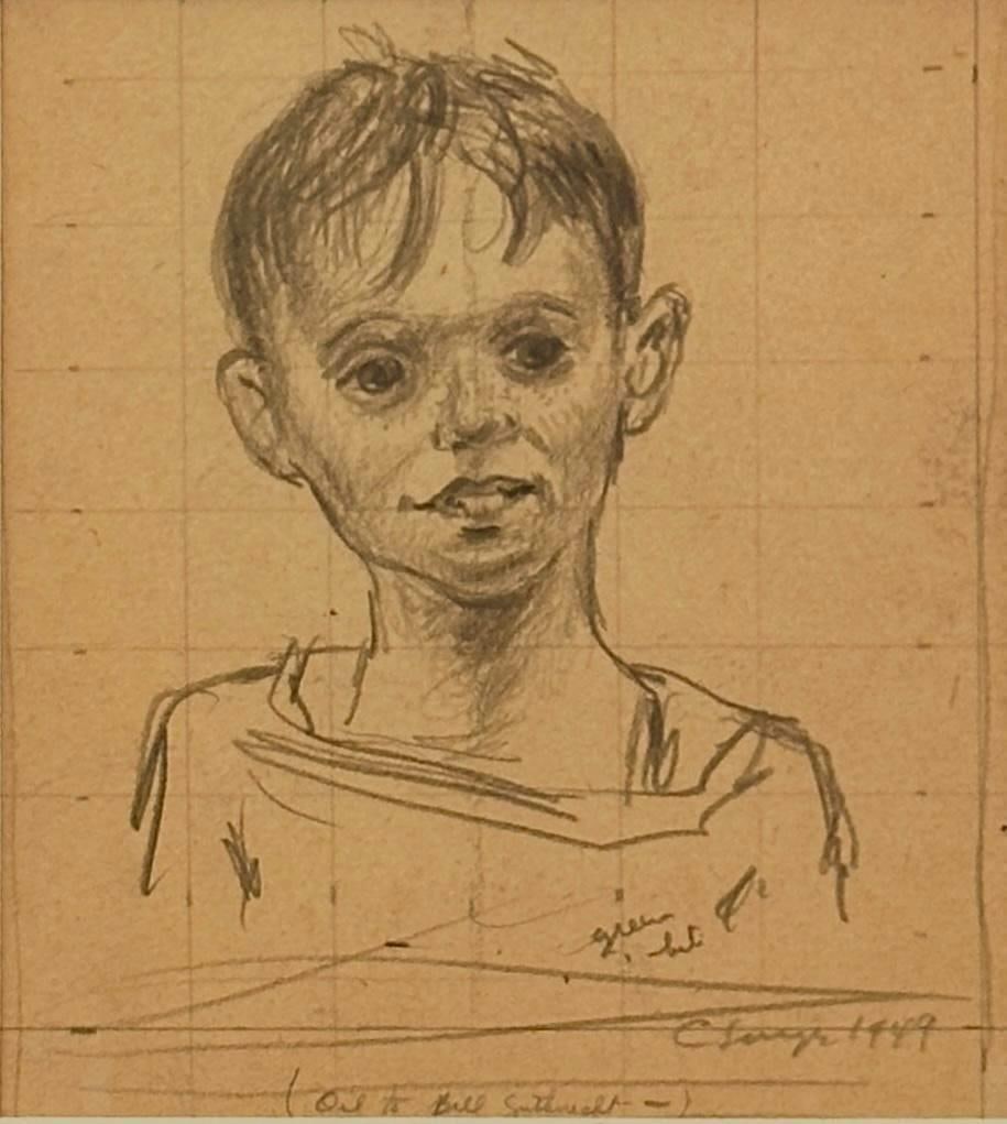 Clyde Singer Drawing, "Oil to Bill Guthnecht" (1 of 5)