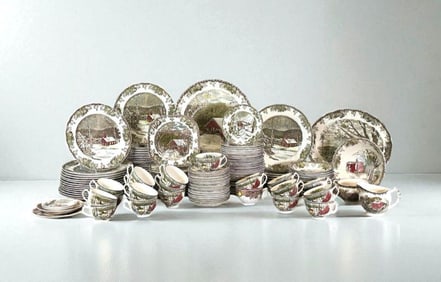 Large Assembled Service of Johnson Brothers Friendly Village China