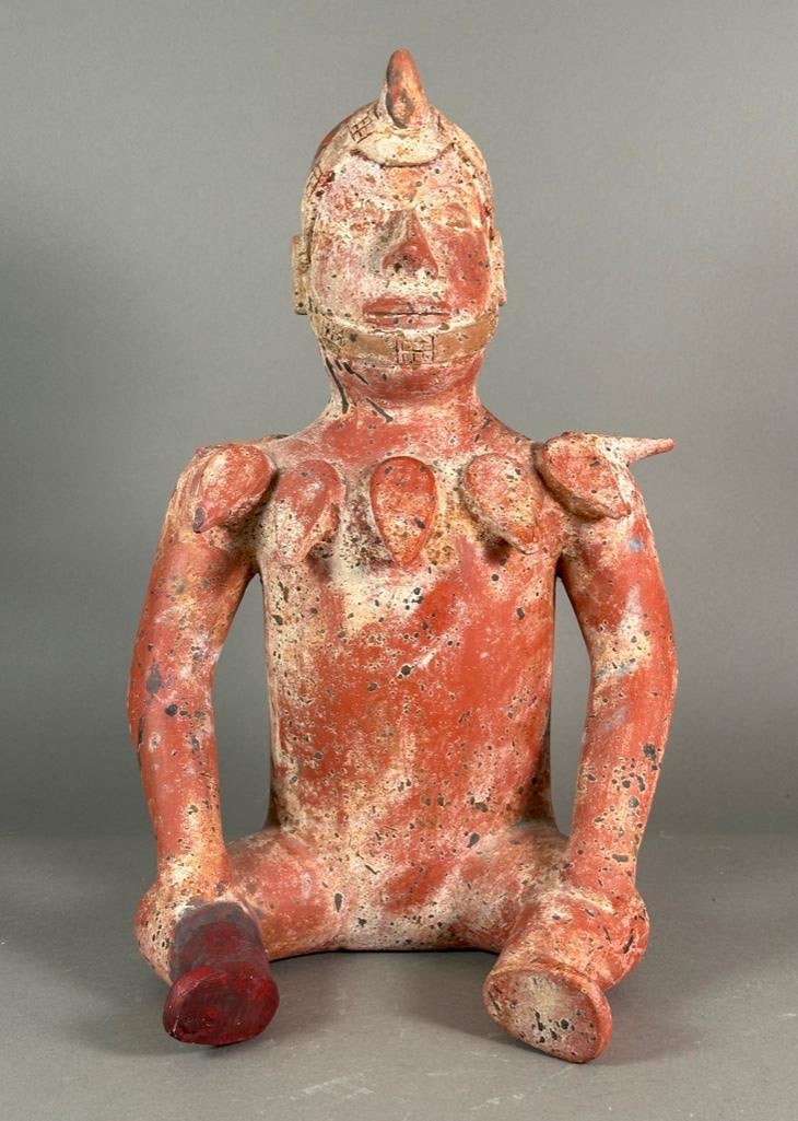 Pre-Columbian Style Colima Redware Seated Shaman (1 of 9)