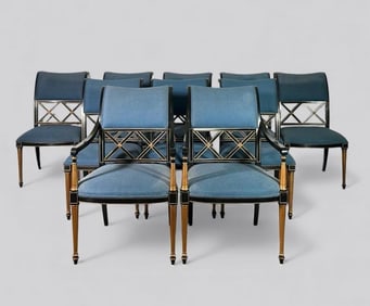 Set of Ten Henredon Dorothy Draper/Regency Style Dining Chairs