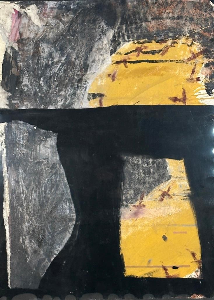 Enrique Garcia Lozano (Austrian/Spain, b.1970): Enrique Garcia Lozano (Austrian/Spain, b.1970), original painting. Untitled, oil pastel on paper, unsigned. Under shrink-wrap and floating on black foam core board. Measures apprx 30" x 22"