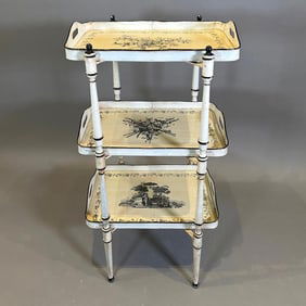 Italian Tole Peinte Three Tier Stand