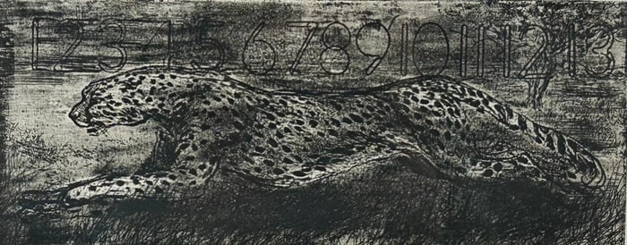 Leroy Neiman (American 1927-2012) Midnight Cheetah Etching