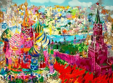 Leroy Nieman Serigraph, "Red Square Panorama"
