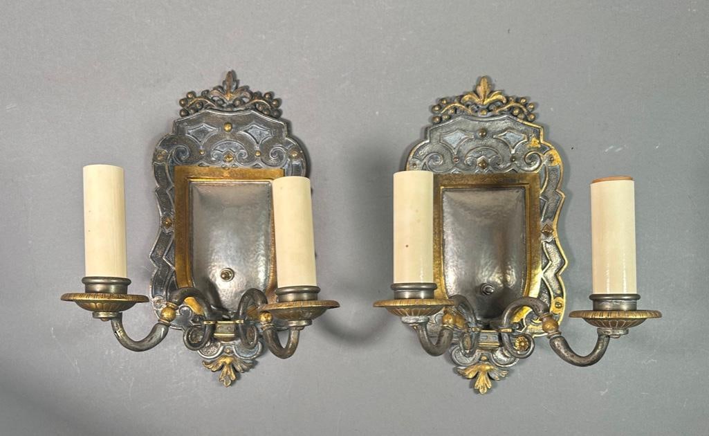 Pair of Renaissance Revival Style Two Light Sconces (1 of 9)