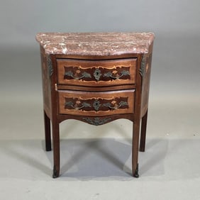 Louis XV Style Marquetry Petite Commode, 20thc.