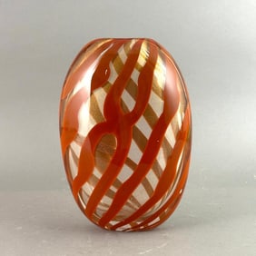 Seguso Murano Blown Glass " Dubai Panama" Vase