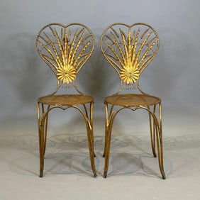 Pair of Italian Gilt Metal Chairs